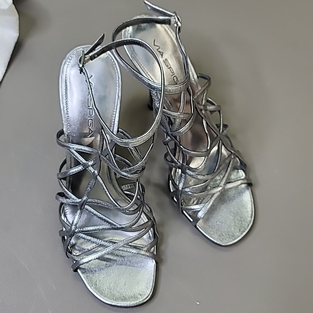 Via spiga silver leather Web Sandals